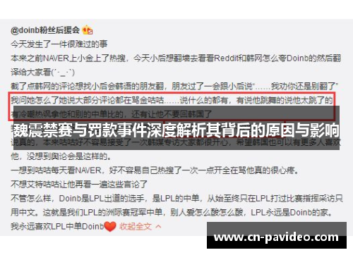 魏震禁赛与罚款事件深度解析其背后的原因与影响